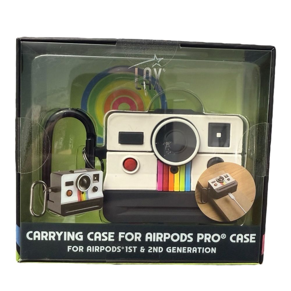 LAX Retro Camera Design Carrying Case for AirPods 1st & 2nd Gen NWT